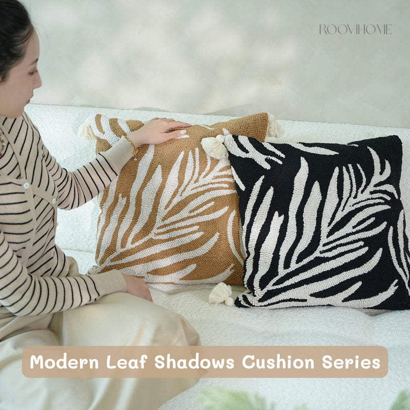 Leaf Shadows Tufted Cushions with Tassels