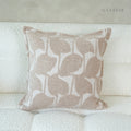 Soft Leaf Muted-Tone Jacquard Cushions