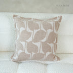 Soft Leaf Muted-Tone Jacquard Cushions