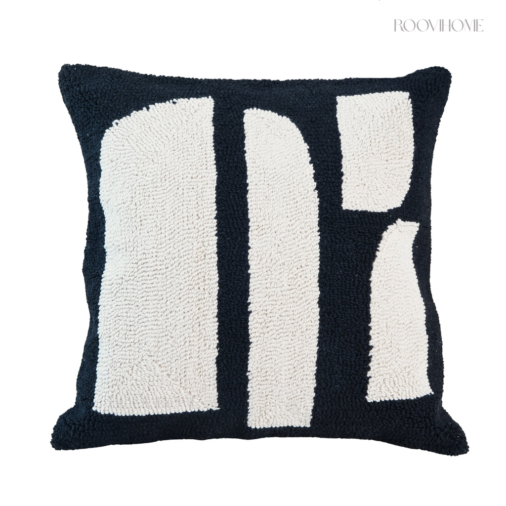 Geometric Tufted Embroidered Throw Pillow / Cushion Cover • Modern Earth Tones • Living Room Sofa Cushion • Home Decor| RooviHome Twilight Soft Shadows Series