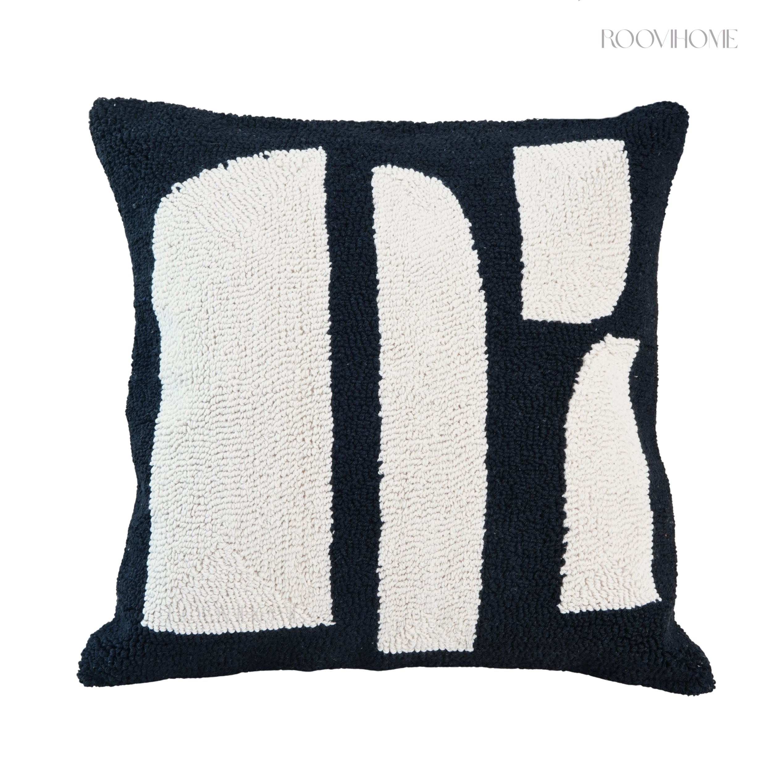 Geometric Tufted Embroidered Throw Pillow / Cushion Cover • Modern Earth Tones • Living Room Sofa Cushion • Home Decor| RooviHome Twilight Soft Shadows Series