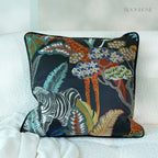 Jungle Wild Zebra & Giraffe Embroidery Cushions