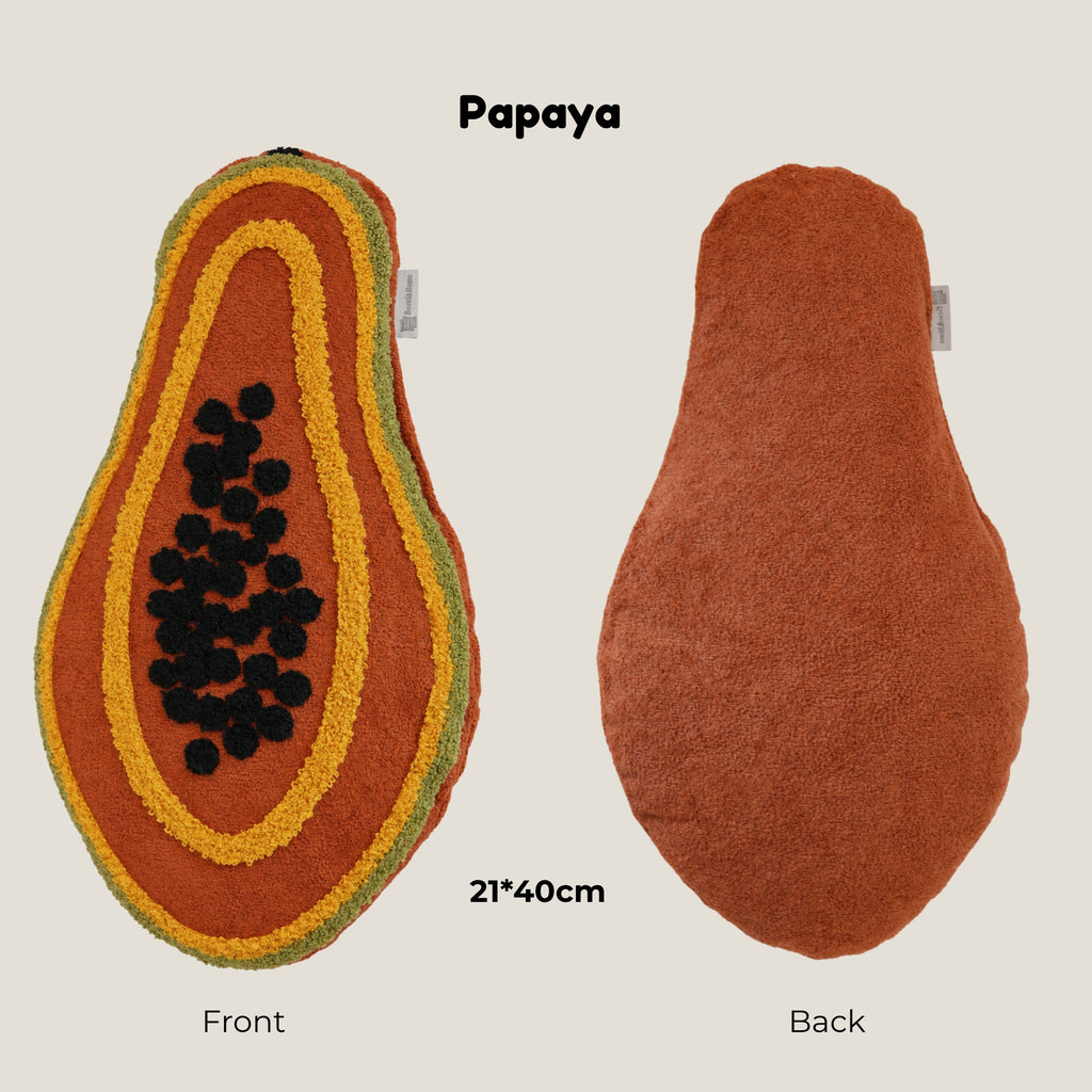 Fruit-Shaped Towel Embroidered Cushion