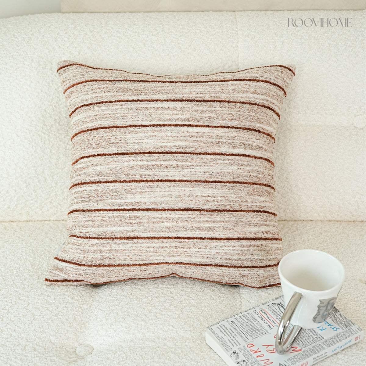 Earth Tone Woven Striped Cushion