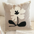 Muted Canvas Retro Floral & Vase Embroidery Cushions 50x50cm
