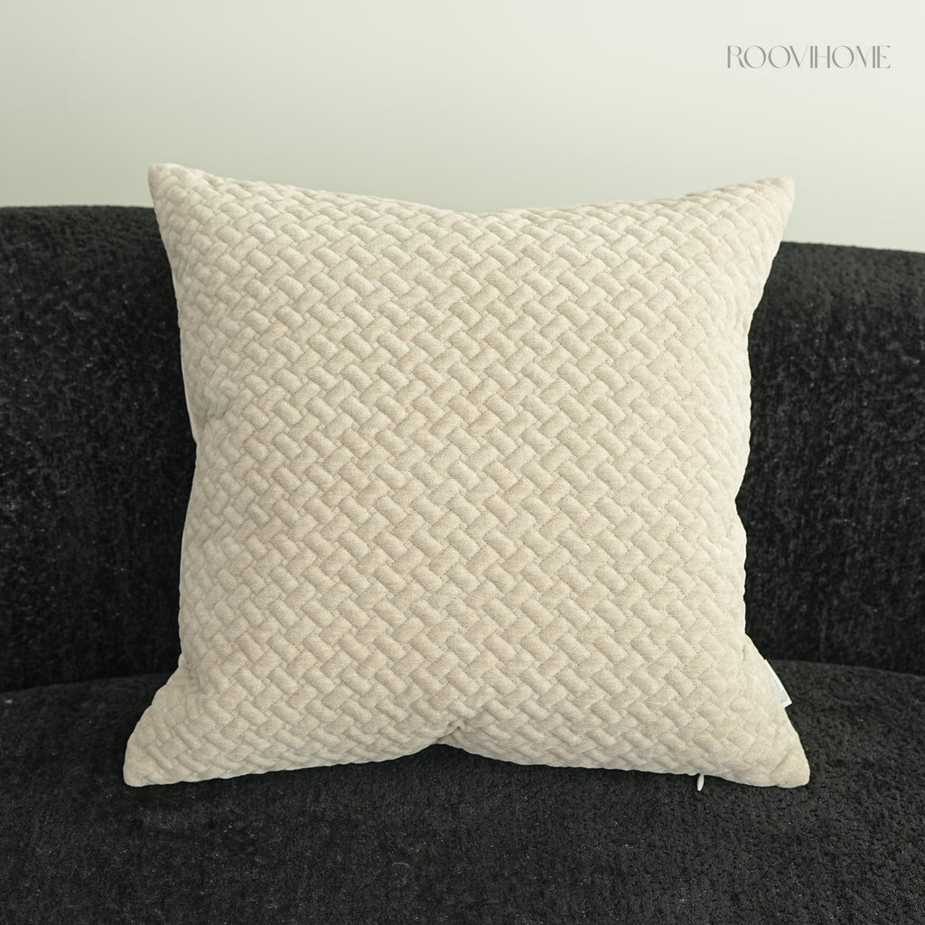 Mocha Weave Quilted Soft Chenille Decorative Cushions