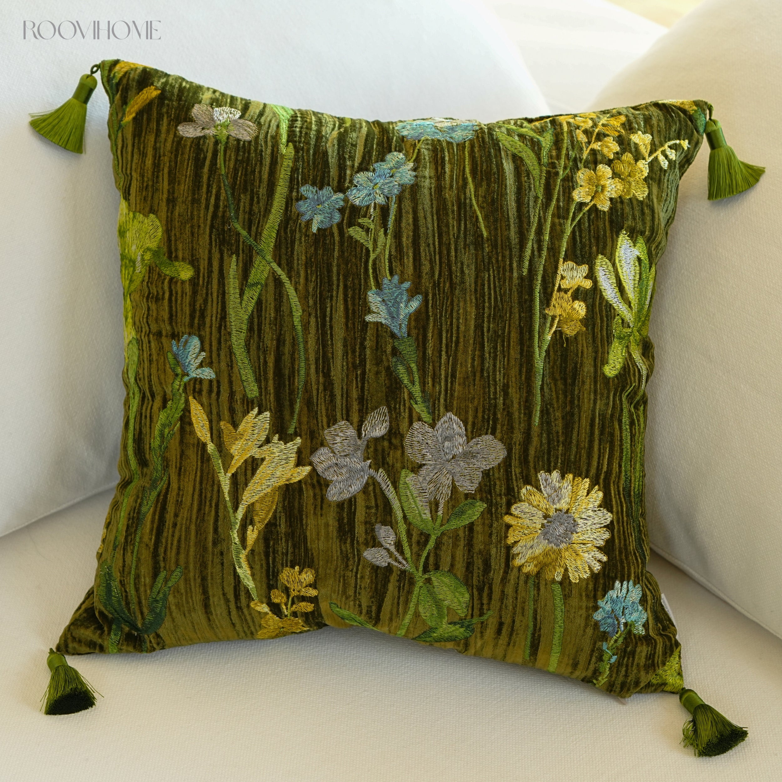 Velvet Garden Floral Cushion