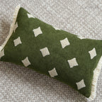 Polka Dot & Diamond & Club Embroidered Decorative Lumbar Cushions
