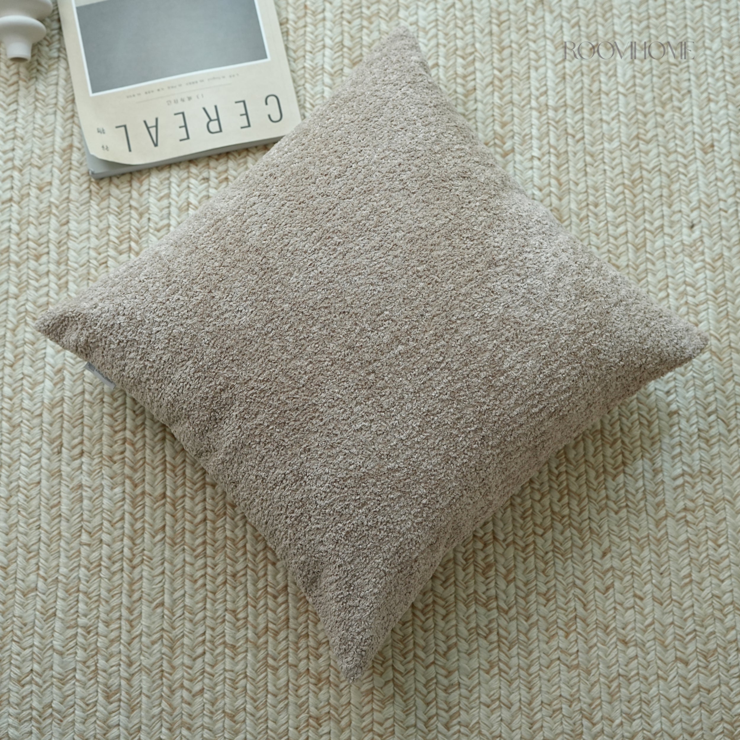 Solid Earthy Tone Teddy Bouclé Decorative Cushions