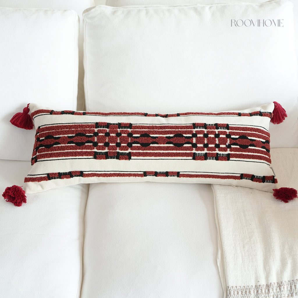 Tribe Echo Retro Embroidered Bolster Cushions