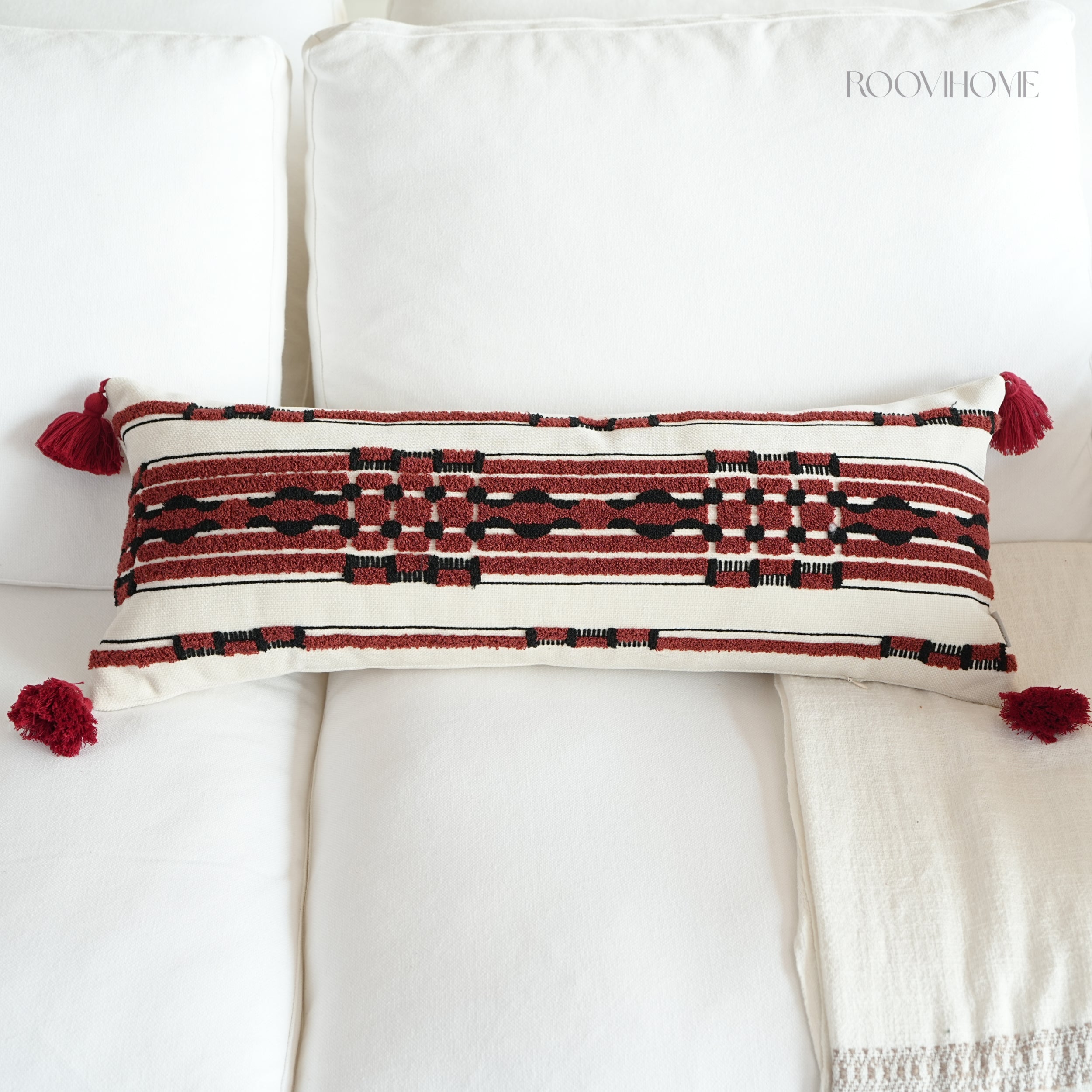 Tribe Echo Retro Embroidered Bolster Cushions