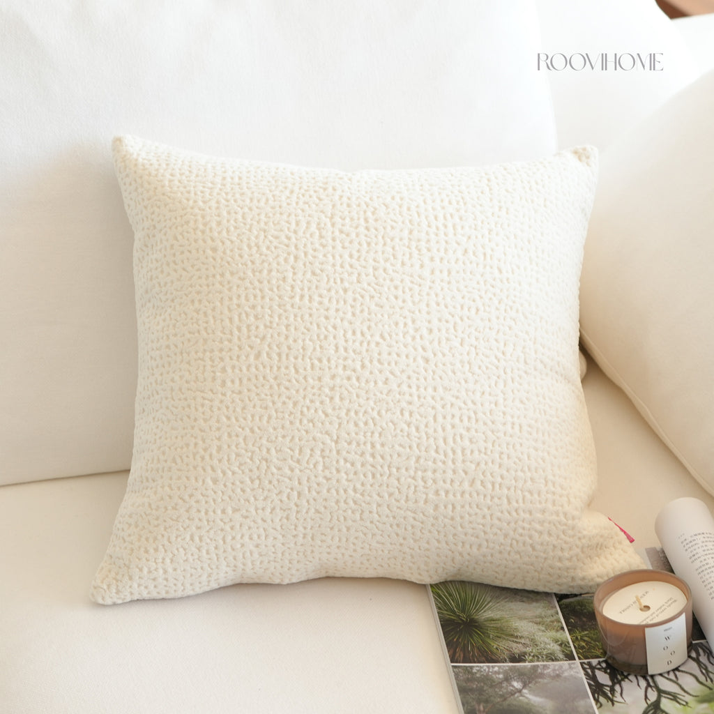 Ivory & Black Leopard Embroidery Cushion