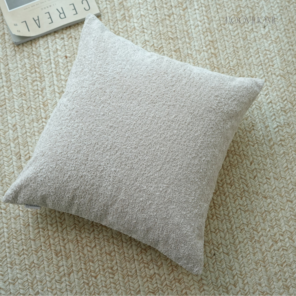 Solid Earthy Tone Teddy Bouclé Decorative Cushions