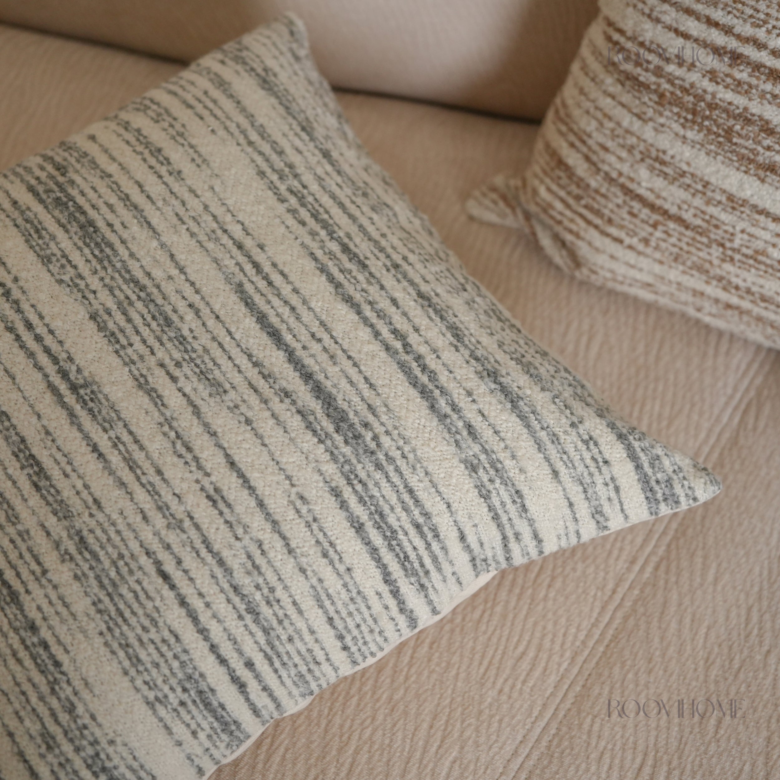 Muted Field Striped Cushion