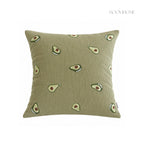 Embroidered Fruit Corduroy Cushion