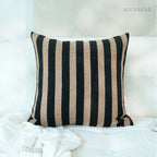 Chenille Striped Throw Pillow / Cushion Cover • Retro Modern Style • Sofa Cushion for Living Room • Home Decor | RooviHome Retro Line Collection