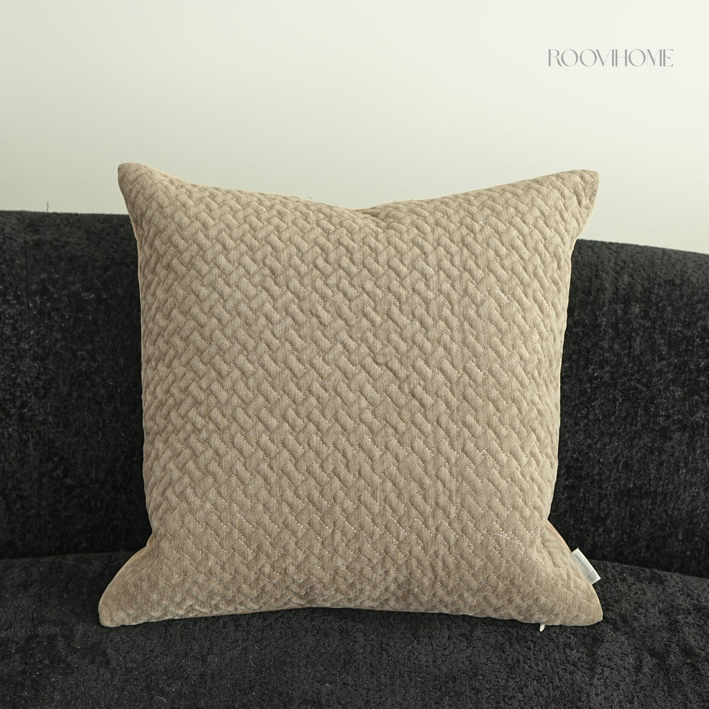 Mocha Weave Quilted Soft Chenille Decorative Cushions
