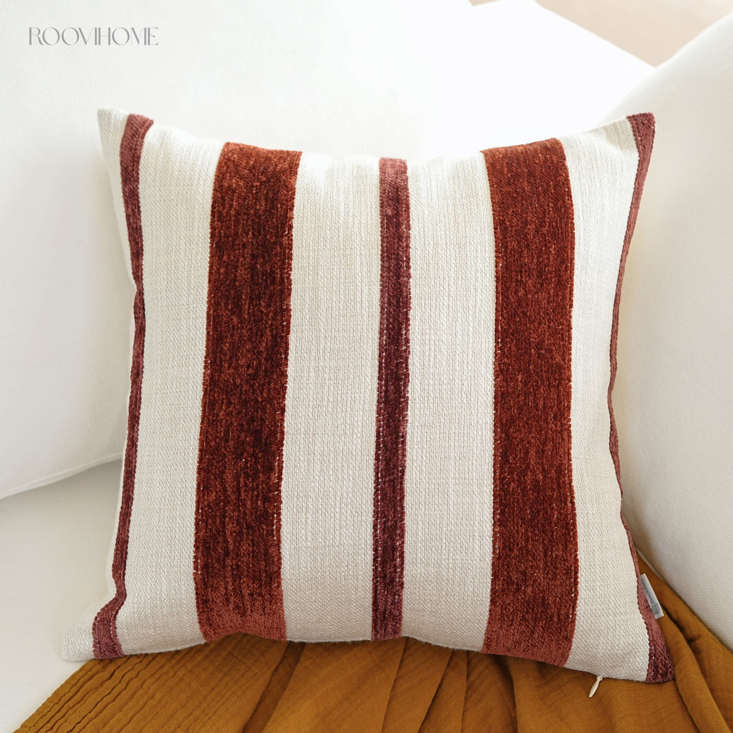 Cozy Chenille Retro Stripe Cushions