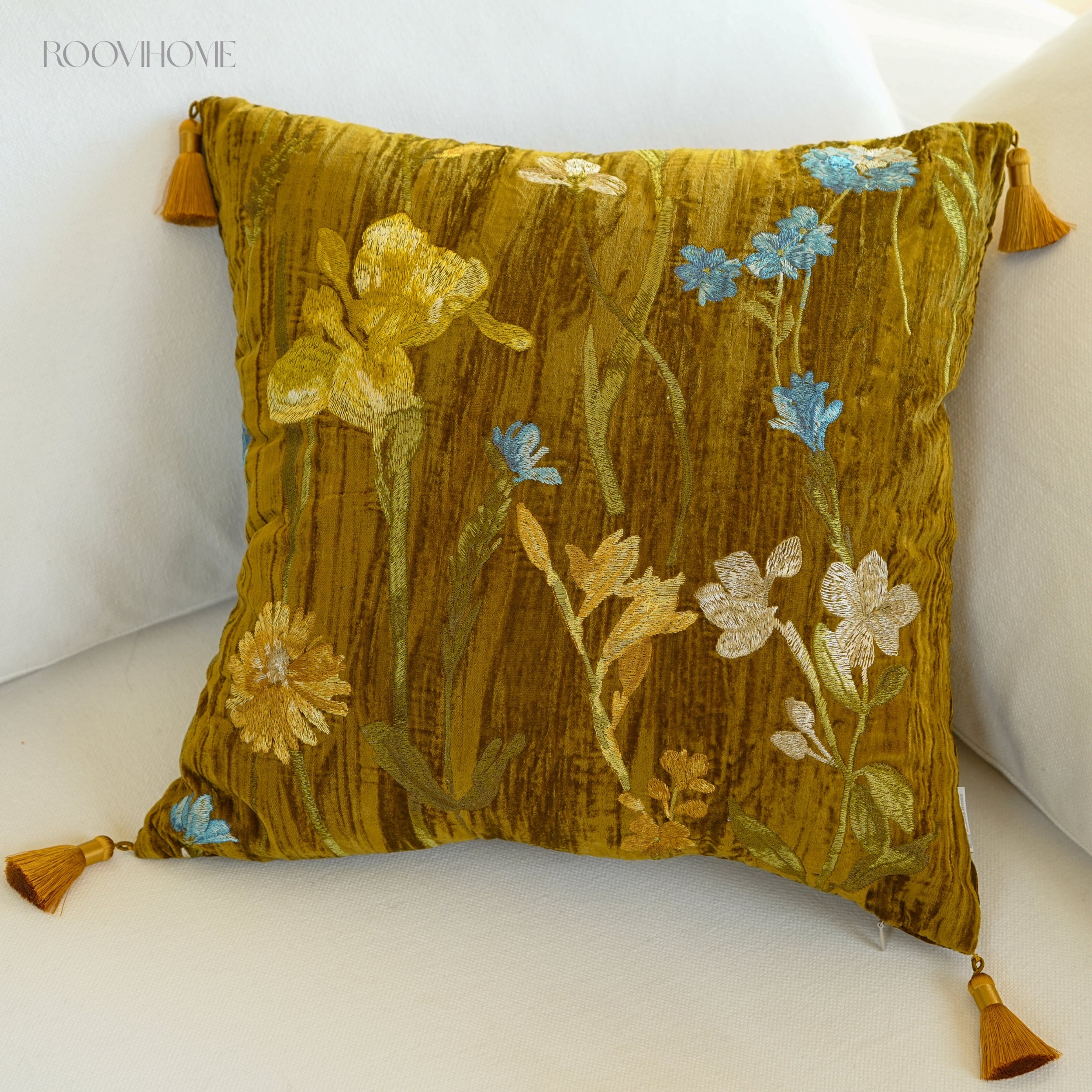 Velvet Garden Floral Cushion