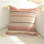 Boho Chic Embroidered Multicolor Geometric Cushions