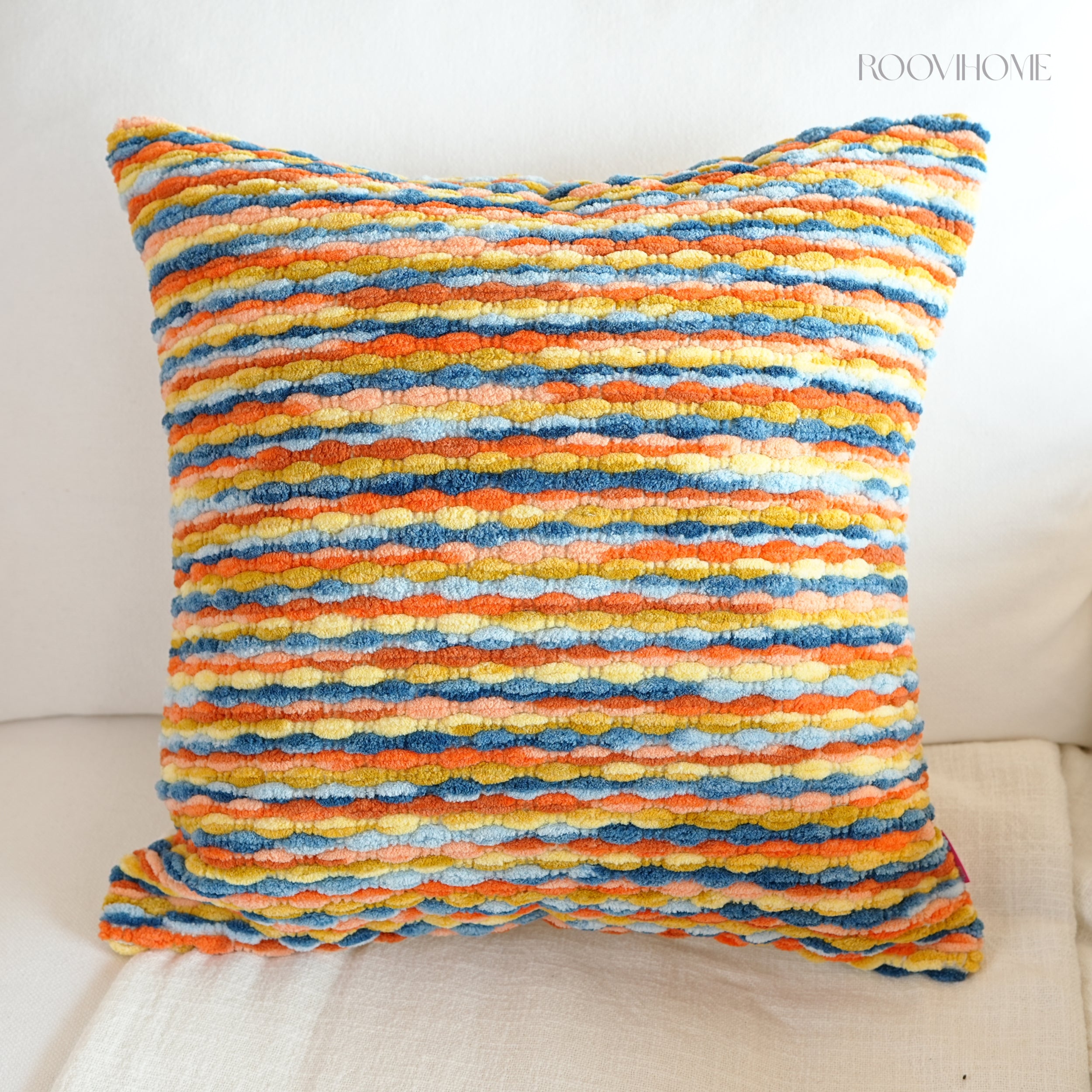 Chic Bazaar Colorful Bouclé Cushions with Tassels