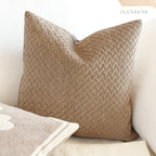 Muted Canvas Retro Floral & Vase Embroidery Cushions 50x50cm