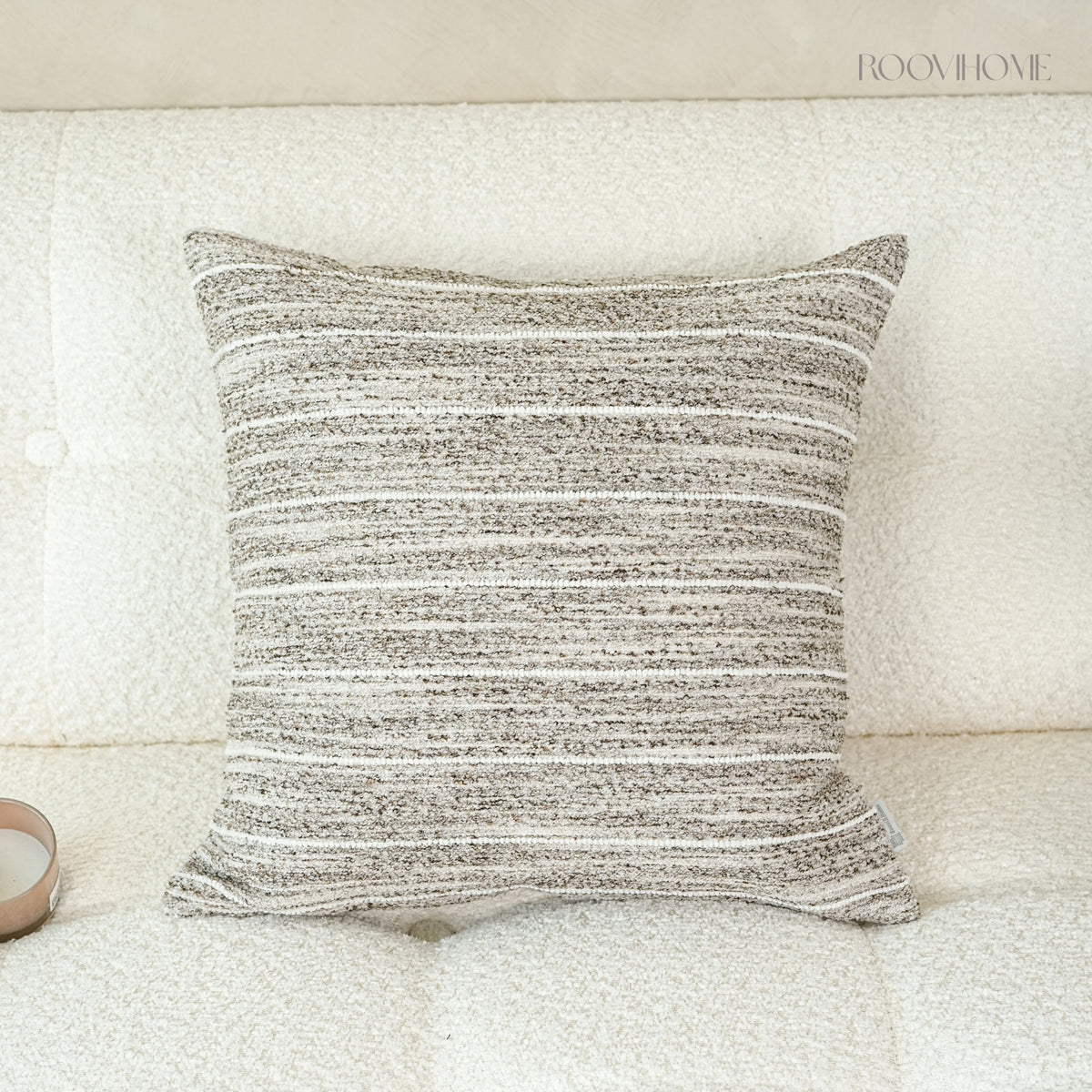 Earth Tone Woven Striped Cushion