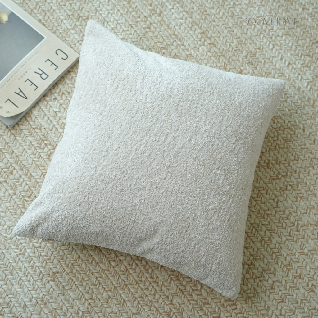 Solid Earthy Tone Teddy Bouclé Decorative Cushions