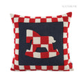 Checkered Pony Embroidered Cushion