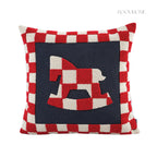 Checkered Pony Embroidered Cushion