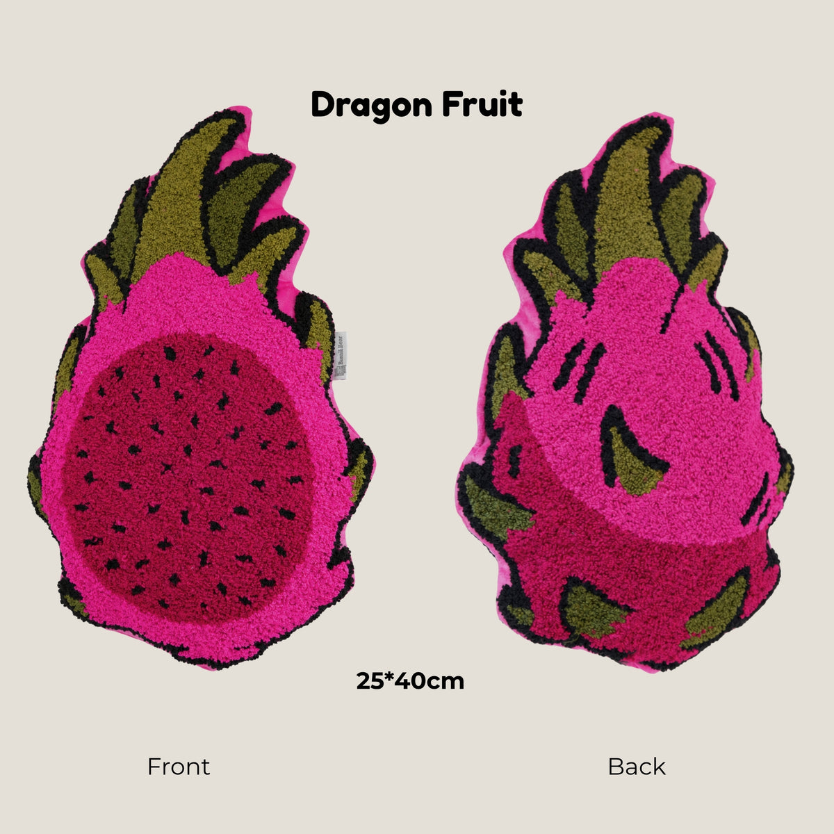Fruit-Shaped Towel Embroidered Cushion