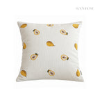 Embroidered Fruit Corduroy Cushion