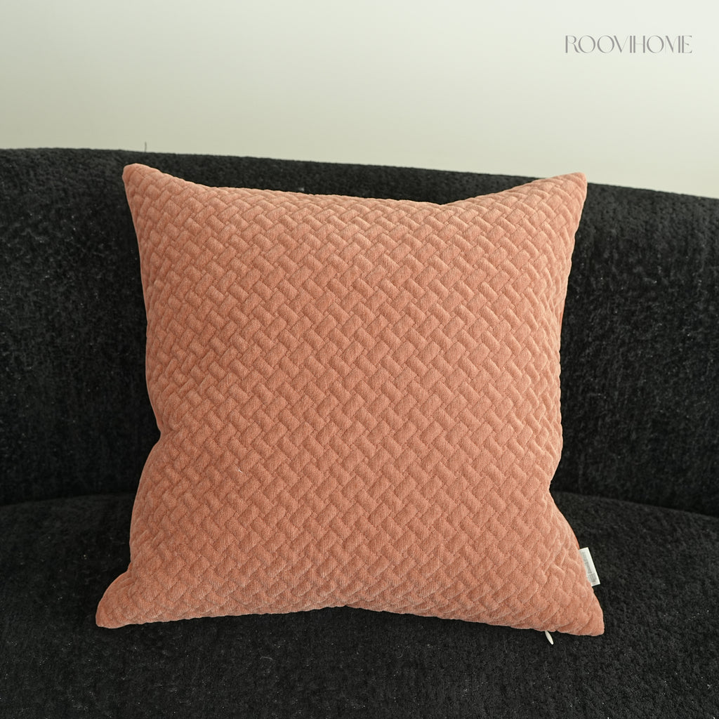 Mocha Weave Quilted Soft Chenille Decorative Cushions