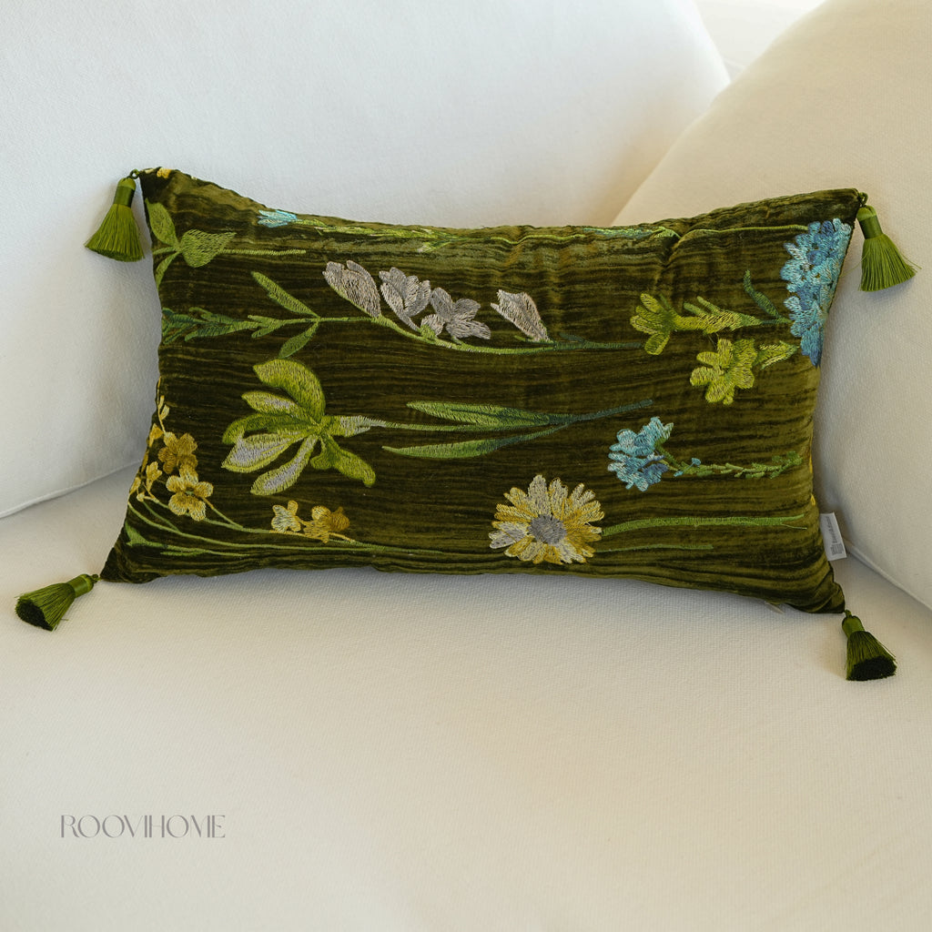 Velvet Garden Floral Cushion