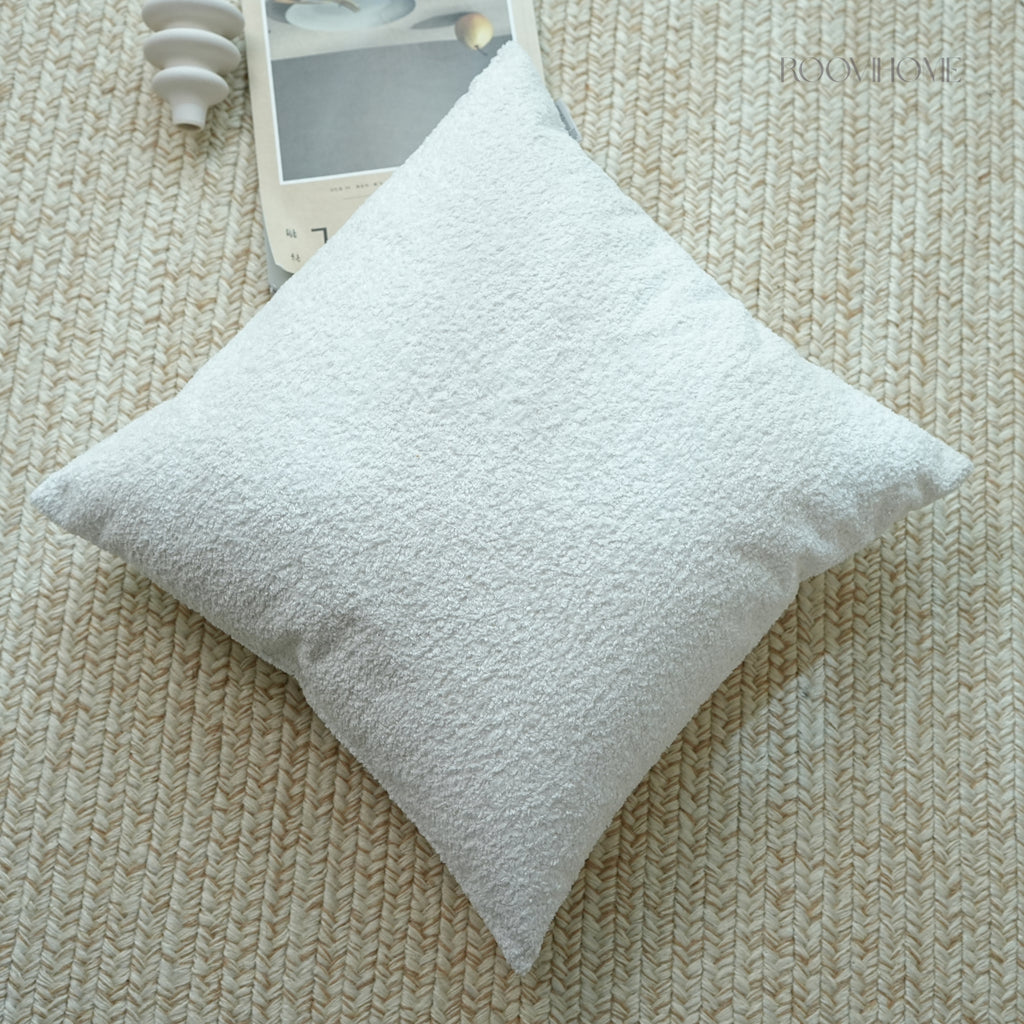 Solid Earthy Tone Teddy Bouclé Decorative Cushions