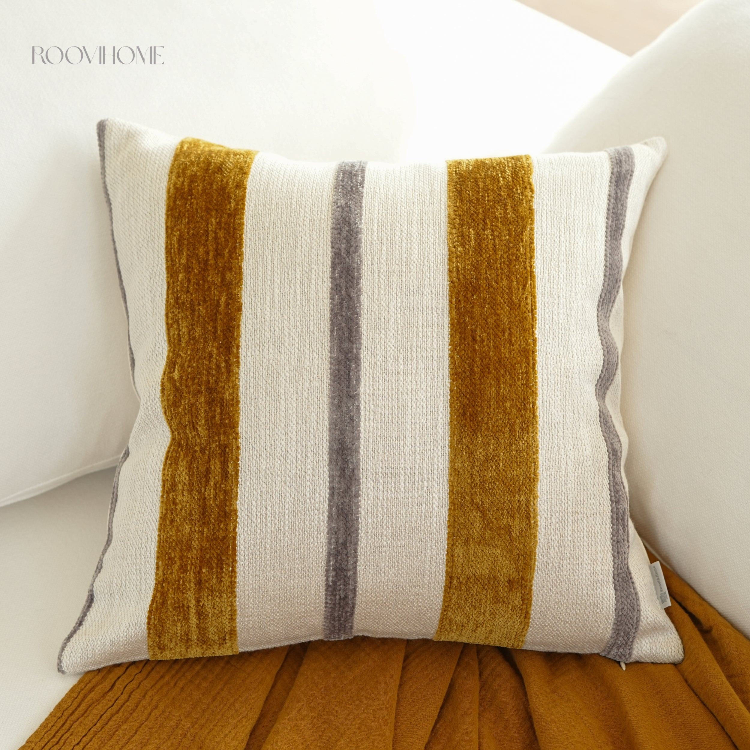 Cozy Chenille Retro Stripe Cushions