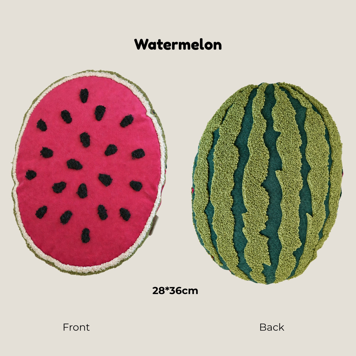 Fruit-Shaped Towel Embroidered Cushion