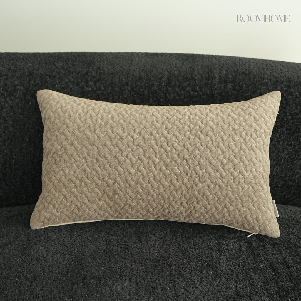 Mocha Weave Quilted Soft Chenille Decorative Cushions