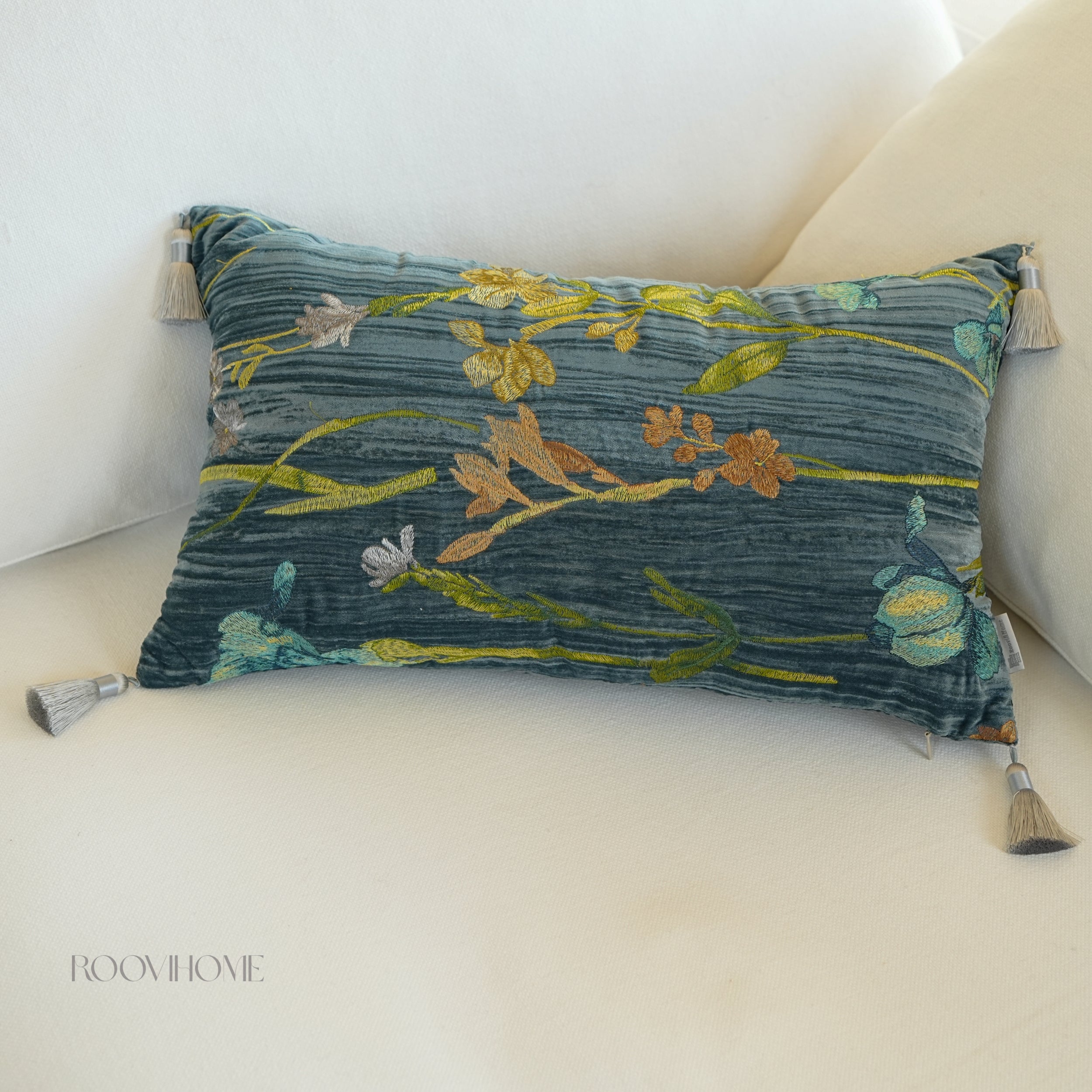 Velvet Garden Floral Cushion