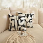 Monochrome Abstract Geometric Cushion