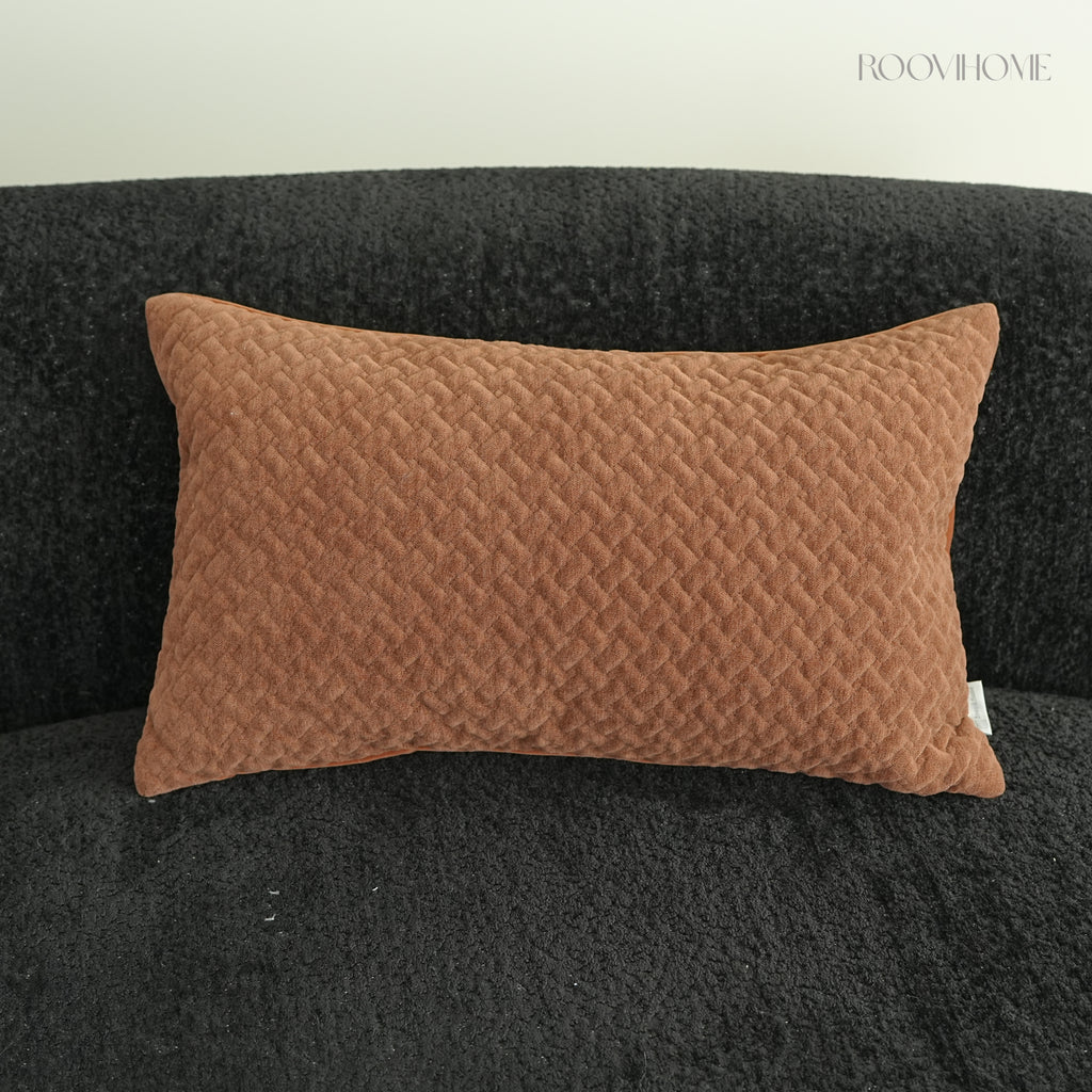 Mocha Weave Quilted Soft Chenille Decorative Cushions