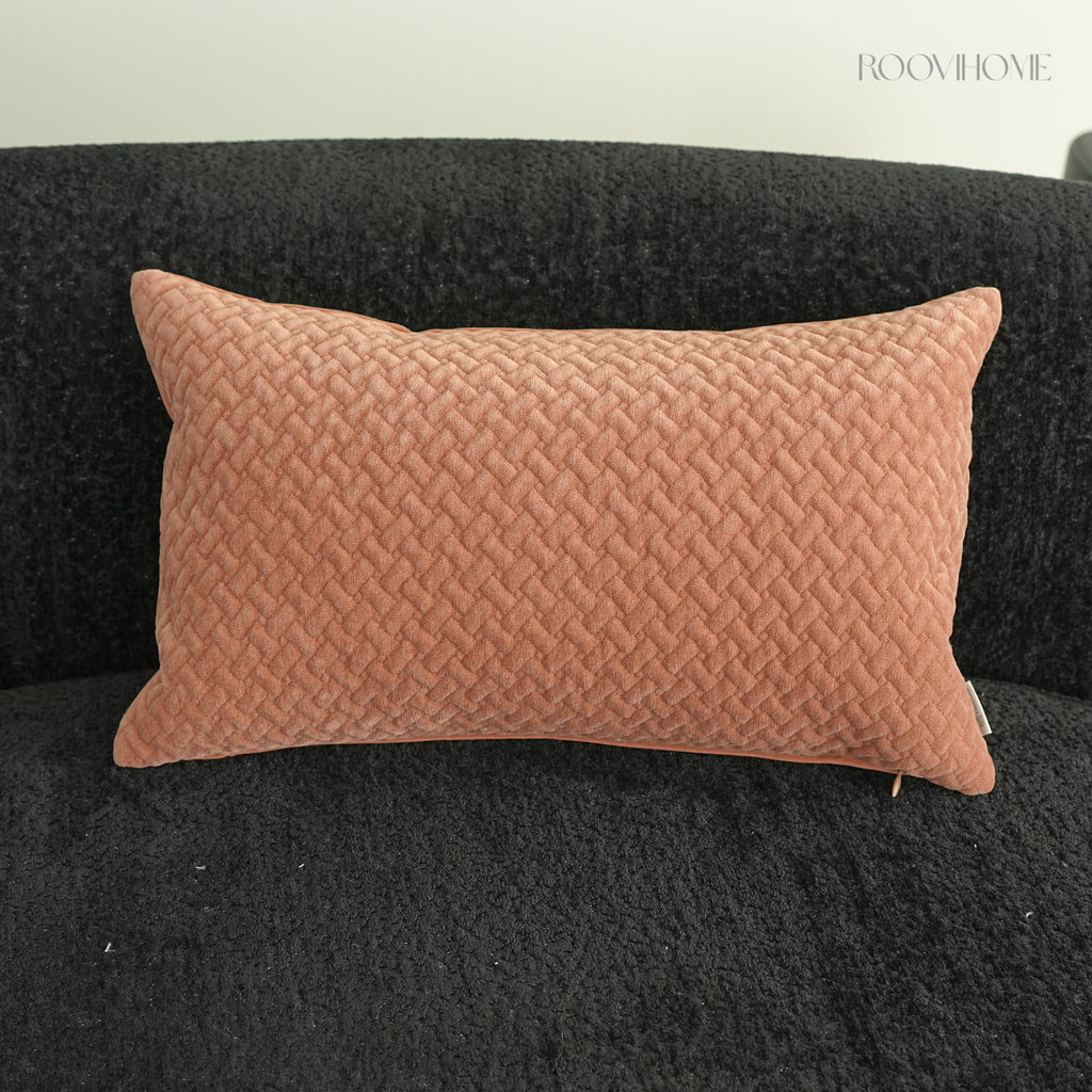 Mocha Weave Quilted Soft Chenille Decorative Cushions