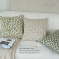 Muted Houndstooth Textured Velvet Cushions