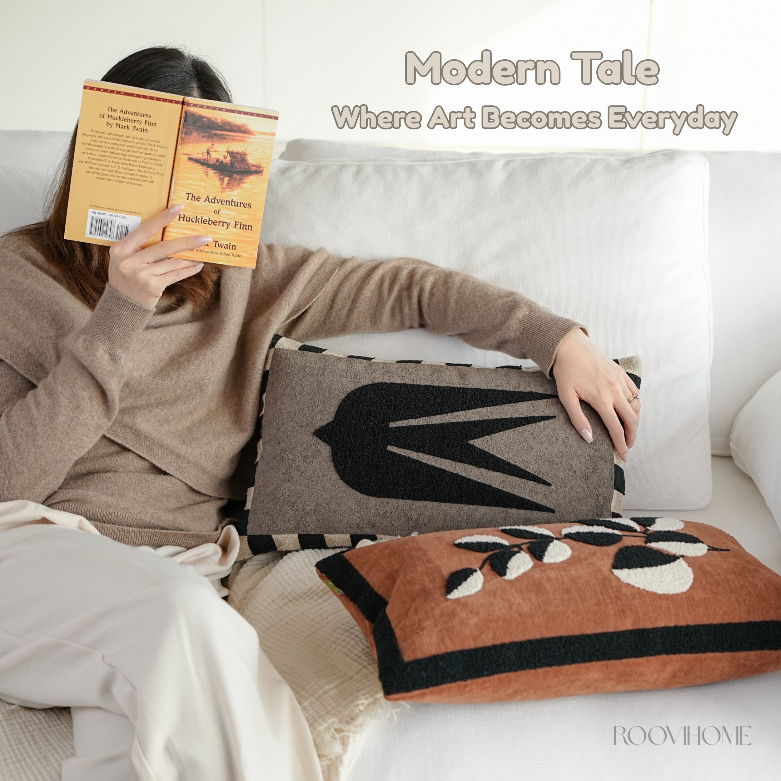 Modern Tale Embroidered Cushion