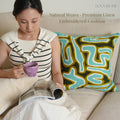 Teal Tones Art-Inspired Linen Cushions
