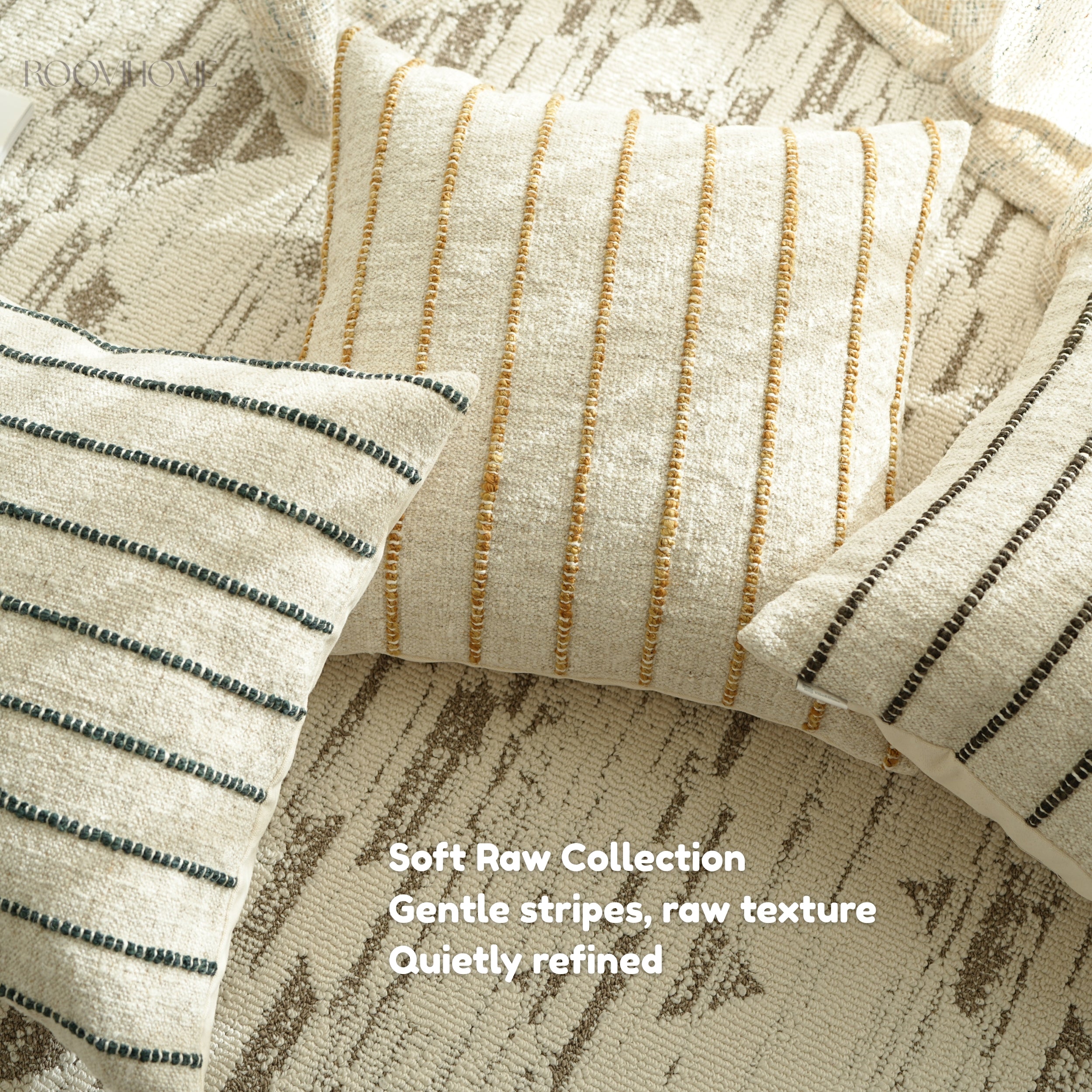 Raw Stripes Cotton-Linen Blend Cushions