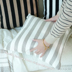 Chenille Striped Throw Pillow / Cushion Cover • Retro Modern Style • Sofa Cushion for Living Room • Home Decor | RooviHome Retro Line Collection