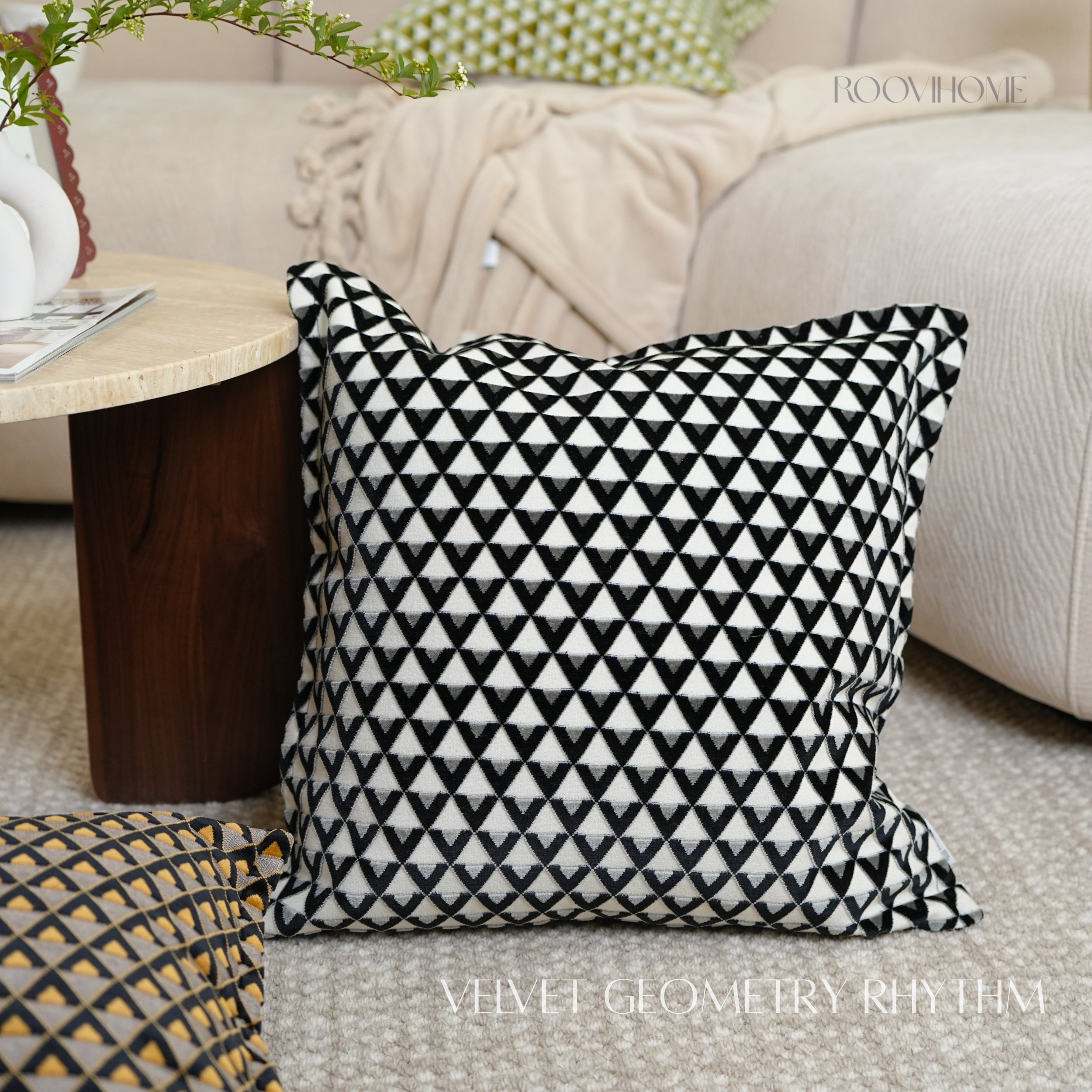 Geometry Rhythm Velvet Decorative Cushions