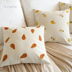 Embroidered Fruit Corduroy Cushion