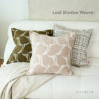 Soft Leaf Muted-Tone Jacquard Cushions